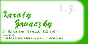 karoly zavaczky business card